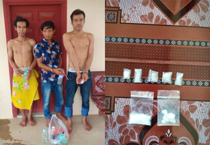 បង្រ្កាបមុខសញ្ញាចែកចាយគ្រឿងញៀនឃាត់ខ្លួនជនសង្ស័យ៣នាក់និងថ្នាំញៀន០៧កញ្ចប់!