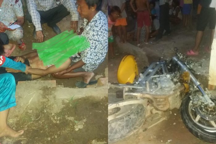 បុរសម្នាក់បើកម៉ូតូជ្រុលទៅបុករបងសិប្បកម្មផលិតទឹកស្អាតបណ្ដាលឲ្យស្លាប់ភ្លាមៗនៅកន្លែងកើតហេតុ !