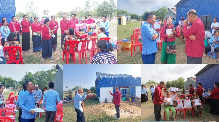 ក្រុមការងារសាខាកាកបាទក្រហមកម្ពុជាខេត្តស្វាយរៀង នាំយកអំណោយមនុស្សធម៌ ចែកជូនគ្រួសាររងគ្រោះដោយសារខ្យល់កន្ត្រាក់ ២២ គ្រួសារក្នុងស្រុកស្វាយជ្រំ