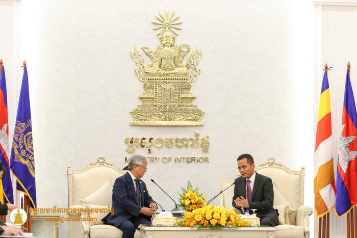 ឯកឧត្តមអភិសន្តិបណ្ឌិត ស សុខា អនុញ្ញាតជូន ឯកឧត្តម ឯកអគ្គរាជទូតជប៉ុន ប្រចាំកម្ពុជា ចូលជួបសម្ដែងការគួរសម