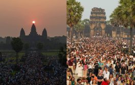 សមរាត្រីអង្គរ ទទួលបានភ្ញៀវទេសចរជាង៣ម៉ឺននាក់ មកផ្ដិតយកទិដ្ឋភាពថ្ងៃរះចំកំពូលប្រាសាទ