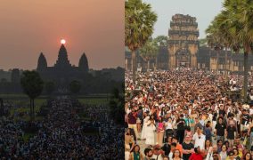 សមរាត្រីអង្គរ ទទួលបានភ្ញៀវទេសចរជាង៣ម៉ឺននាក់ មកផ្ដិតយកទិដ្ឋភាពថ្ងៃរះចំកំពូលប្រាសាទ