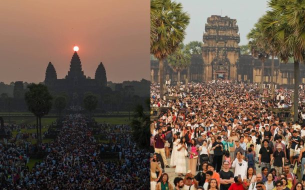 សមរាត្រីអង្គរ ទទួលបានភ្ញៀវទេសចរជាង៣ម៉ឺននាក់ មកផ្ដិតយកទិដ្ឋភាពថ្ងៃរះចំកំពូលប្រាសាទ