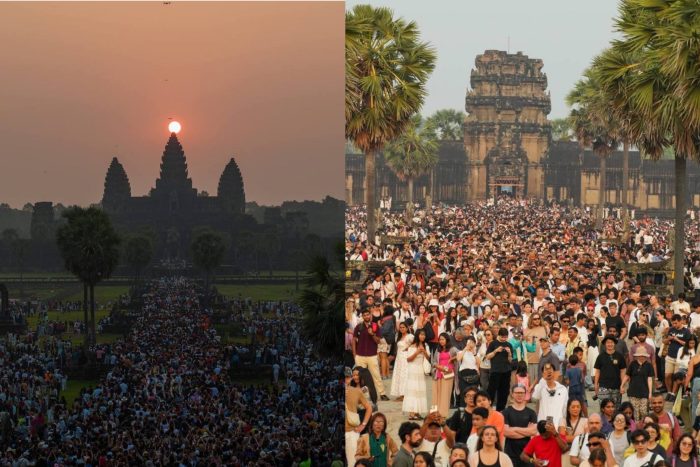 សមរាត្រីអង្គរ ទទួលបានភ្ញៀវទេសចរជាង៣ម៉ឺននាក់ មកផ្ដិតយកទិដ្ឋភាពថ្ងៃរះចំកំពូលប្រាសាទ
